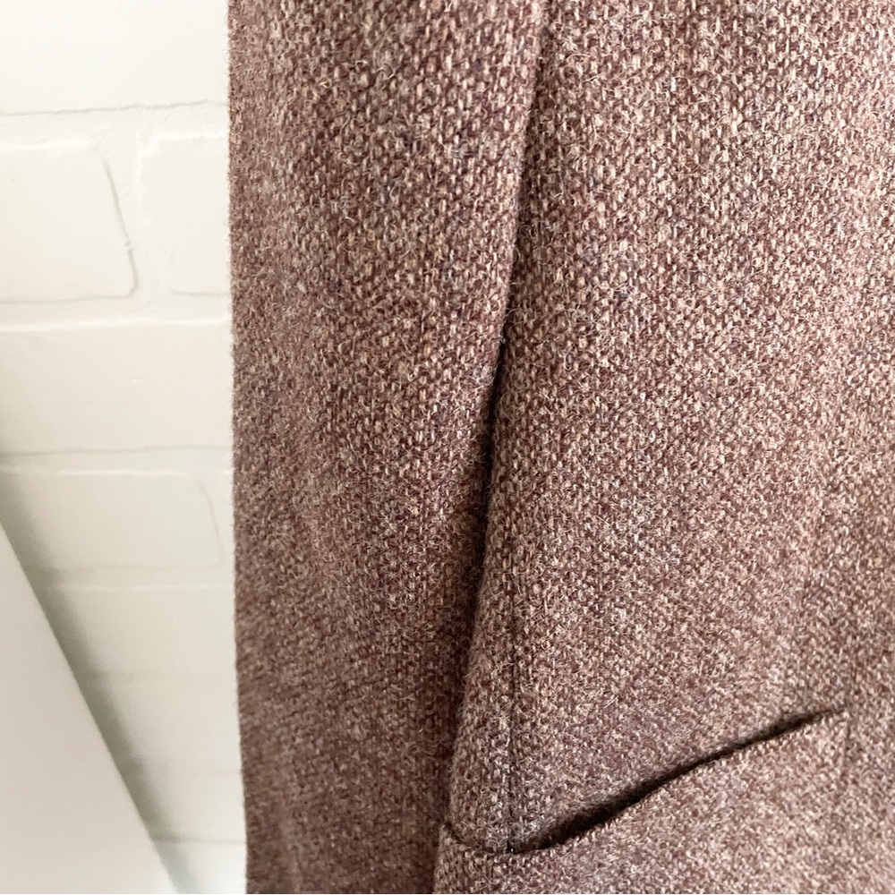 Vintage Wool Tweed Blazer Brown Heritage Power Jacket Canada Size 44S - Picture 12 of 16